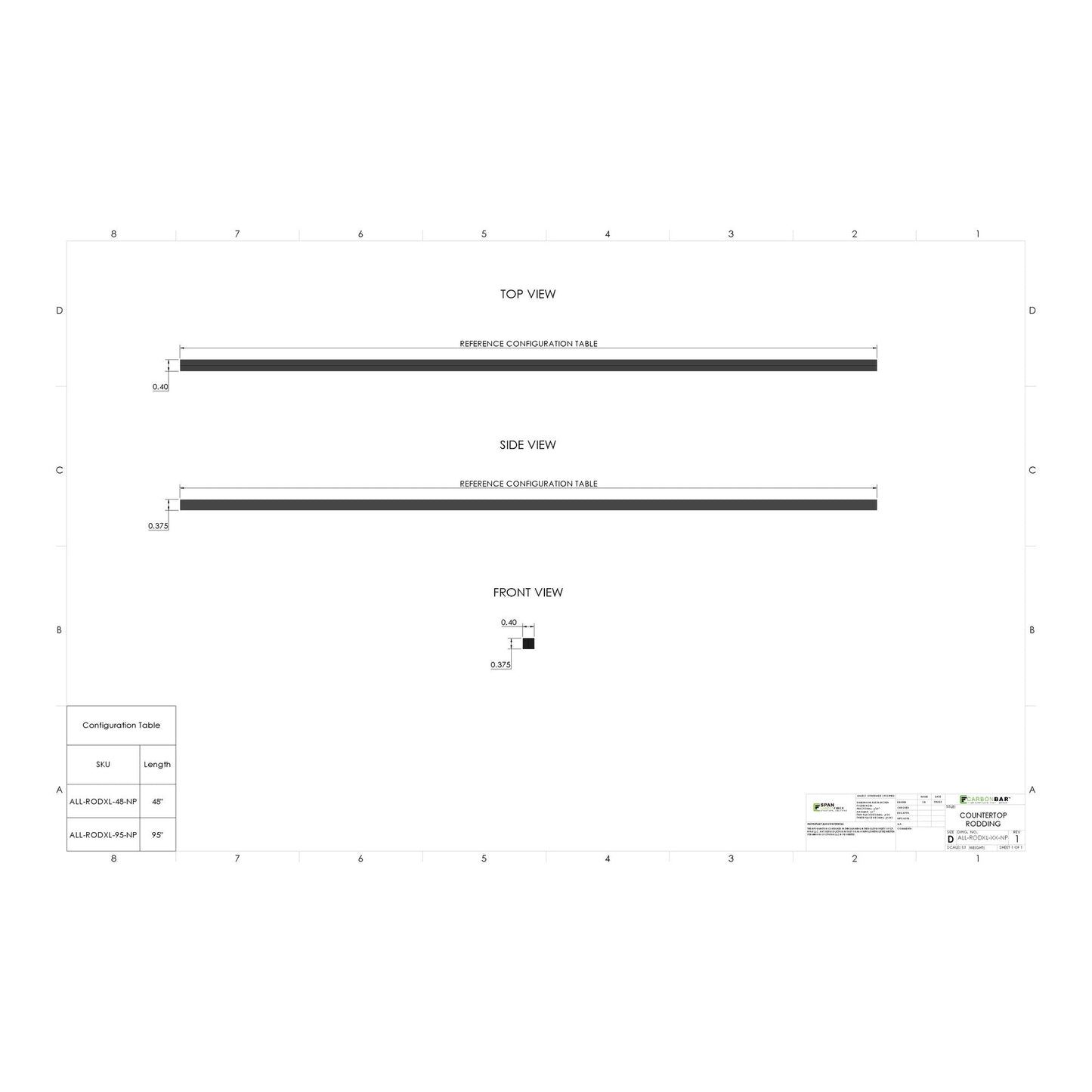 CarbonBar Countertop XL Rodding