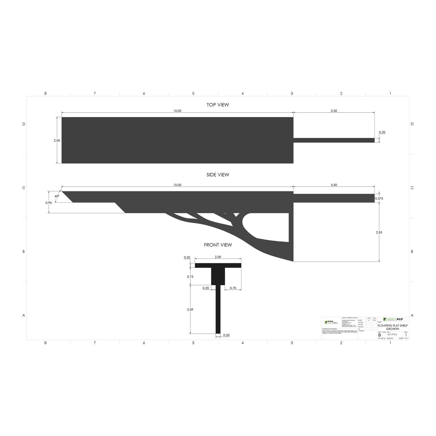 Floating Flat Shelf - Growth (2 Pack)