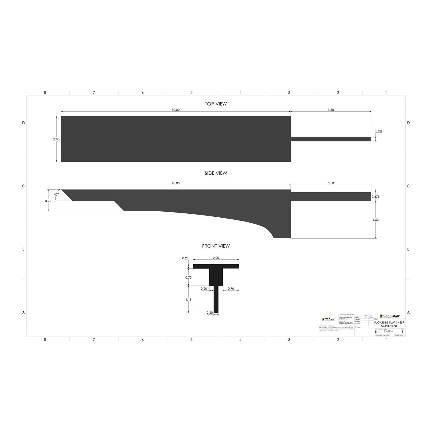 Floating Flat Shelf - Movement (2 Pack)