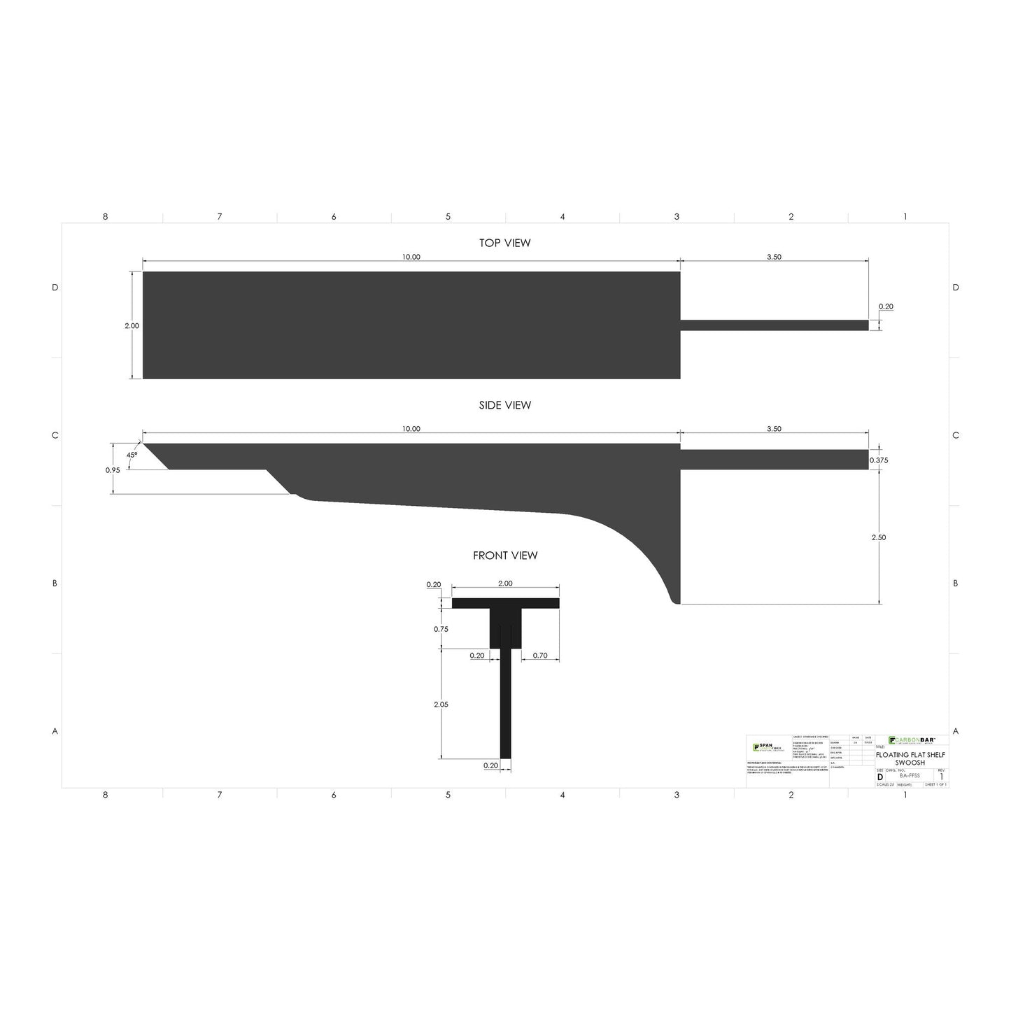 Floating Flat Shelf - Swoosh (2 Pack)