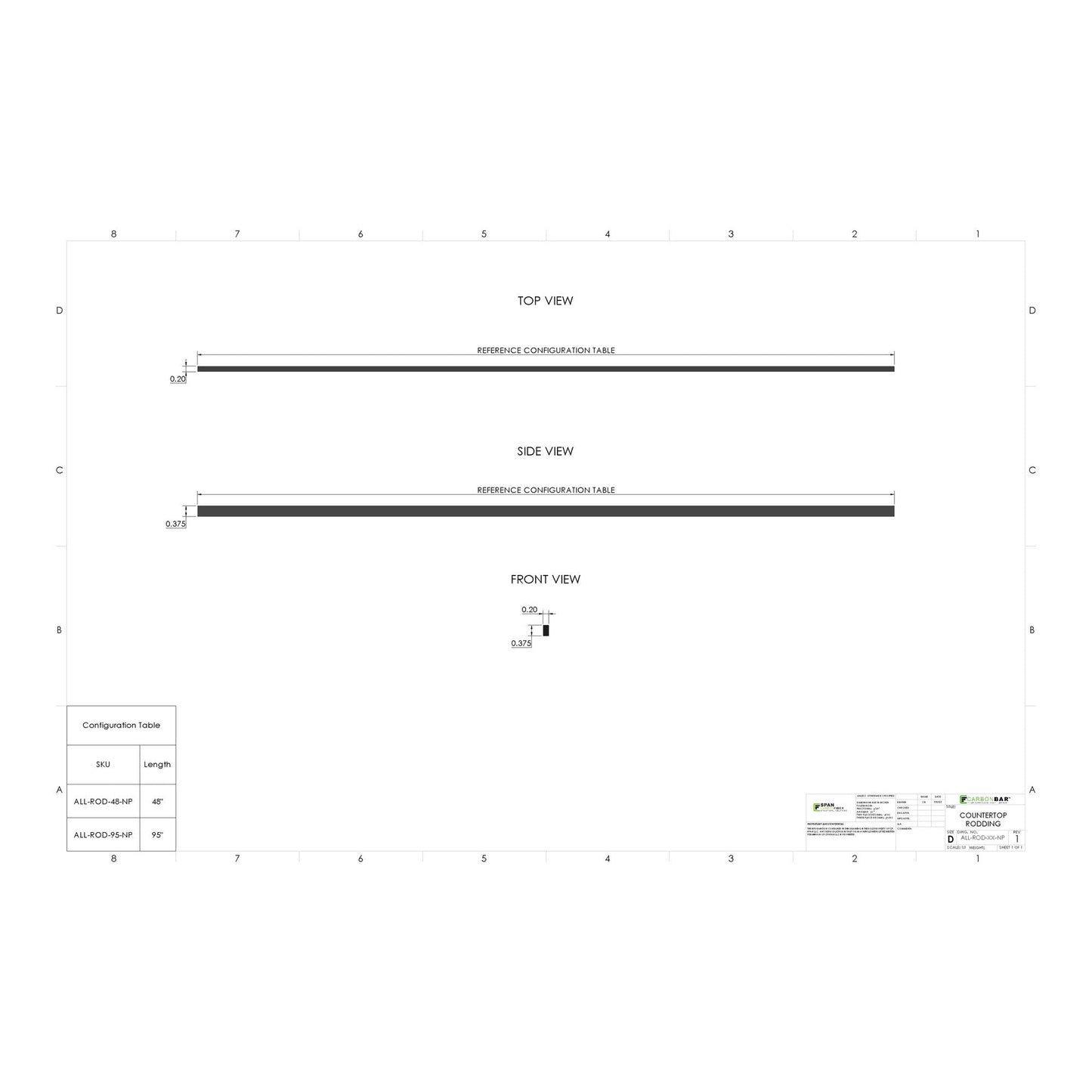 CarbonBar Countertop Rodding